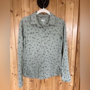 REI Women’s Green Long-Sleeve Button Shirt Size XS